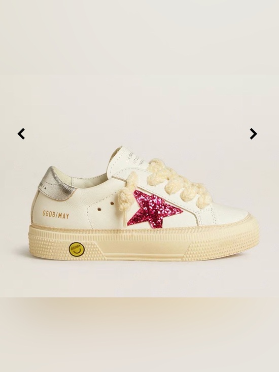 Golden Goose Other - Golden Goose May Young with fuchsia glitter star and metallic leather heel tab